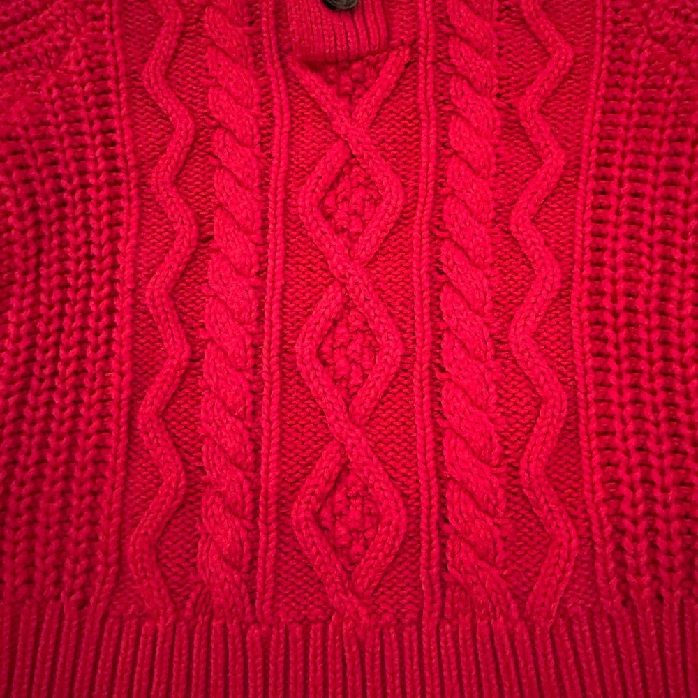 Baby Gap Cable Knit Mock Neck Sweater Red 18-24 Months Cotton Pullover Toddler